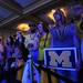 Michigan fans watch a video during the Michigan Alumni Association pep rally at the Renaissance Atlanta Waverly Hotel in Atlanta on Friday, April 5, 2015. Melanie Maxwell I AnnArbor.com
